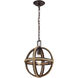Natural Rope 1 Light 12 inch Oil Rubbed Bronze with Natural Mini Pendant Ceiling Light