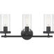 Lily 3 Light 20 inch Matte Black Vanity/Bath Bar Wall Light