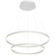 Cerchio LED 31.5 inch White Chandelier Ceiling Light