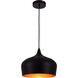 Nora 1 Light 11.5 inch Black Pendant Ceiling Light