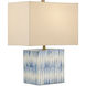 Nadene 17.5 inch 75 watt Blue and White and Brushed Brass Table Lamp Portable Light