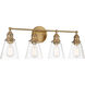Barwell 4 Light 33 inch Oxidized Aged Brass Bath Vanity Light Wall Light