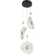 Topknot LED 13.75 inch Coal And Brushed Gold Pendant Ceiling Light