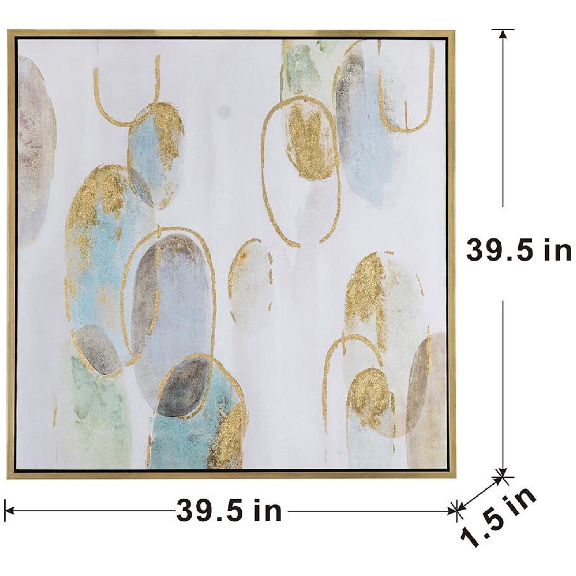 Gizem Gold/Gray/Blue Wall Art