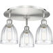 Brookfield 3 Light 17.5 inch Satin Nickel Flush Mount Ceiling Light in Clear