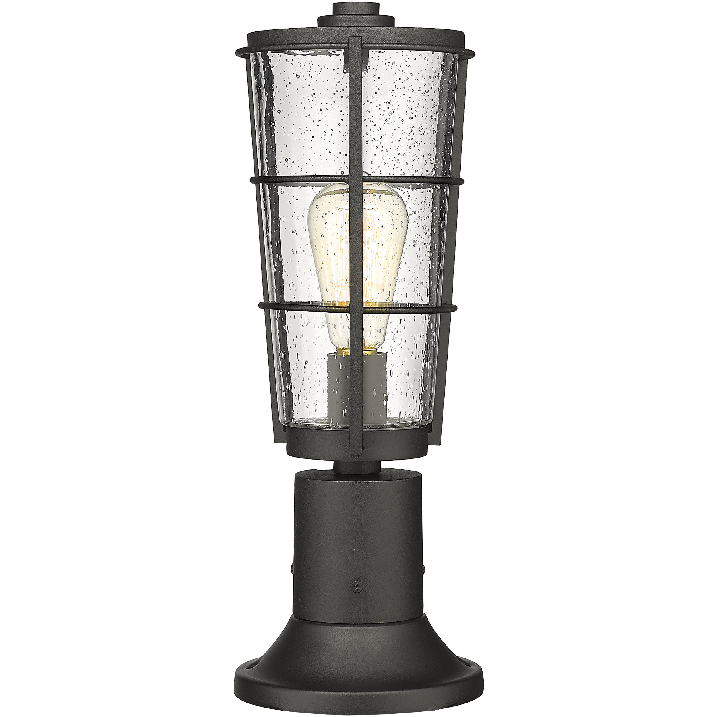 Helix 1 Light 18 inch Black Outdoor Pier Mounted Fixture