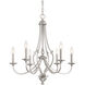 Savannah Row 6 Light 26 inch Brushed Nickel Chandelier Ceiling Light