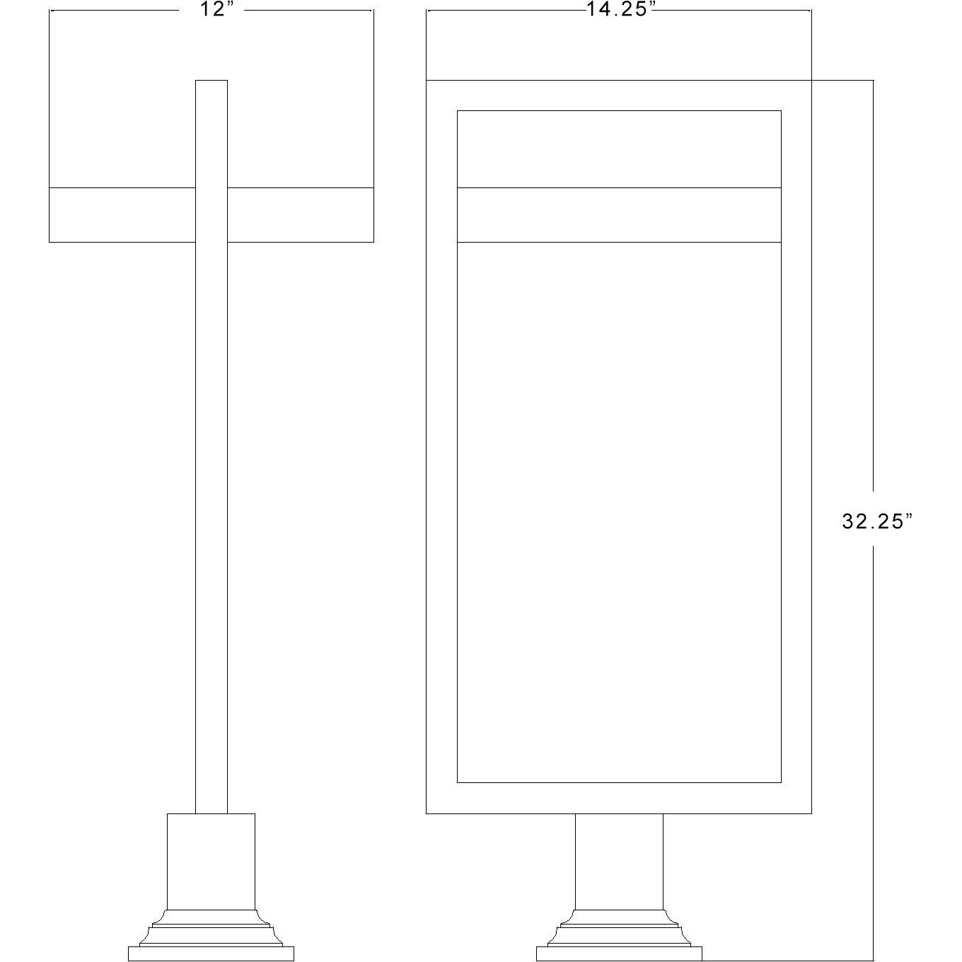 Luttrel LED 32.5 inch Black Outdoor Pier Mounted Fixture