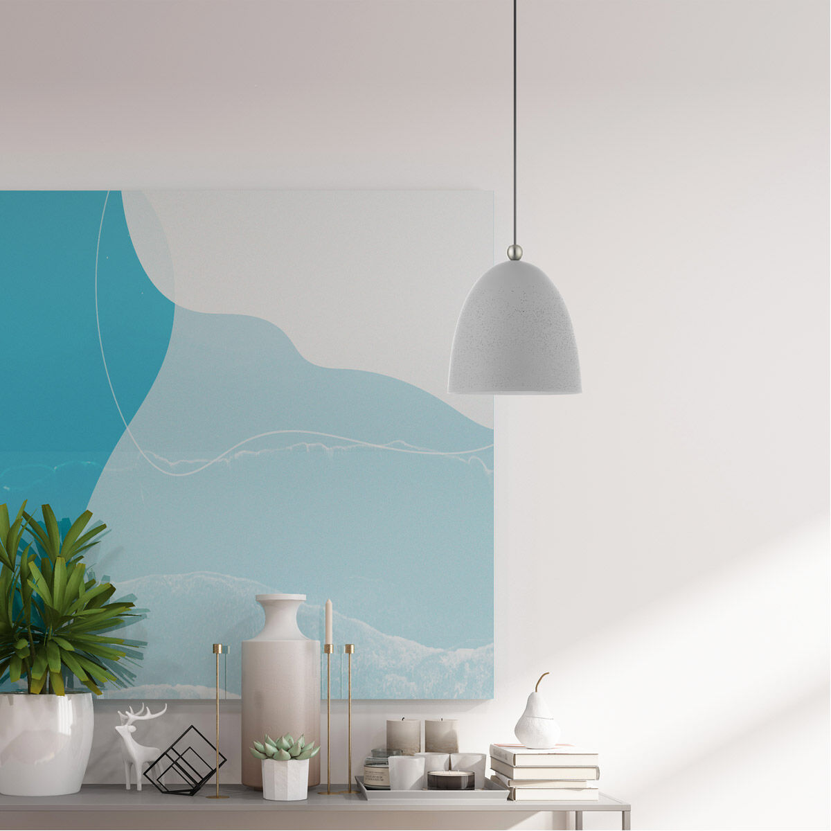 Arlington 1 Light 12 inch Nordic Gray with Brushed Nickel Accents Pendant Ceiling Light