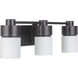 Neighborhood District 3 Light 22 inch Flat Black Vanity Light Wall Light