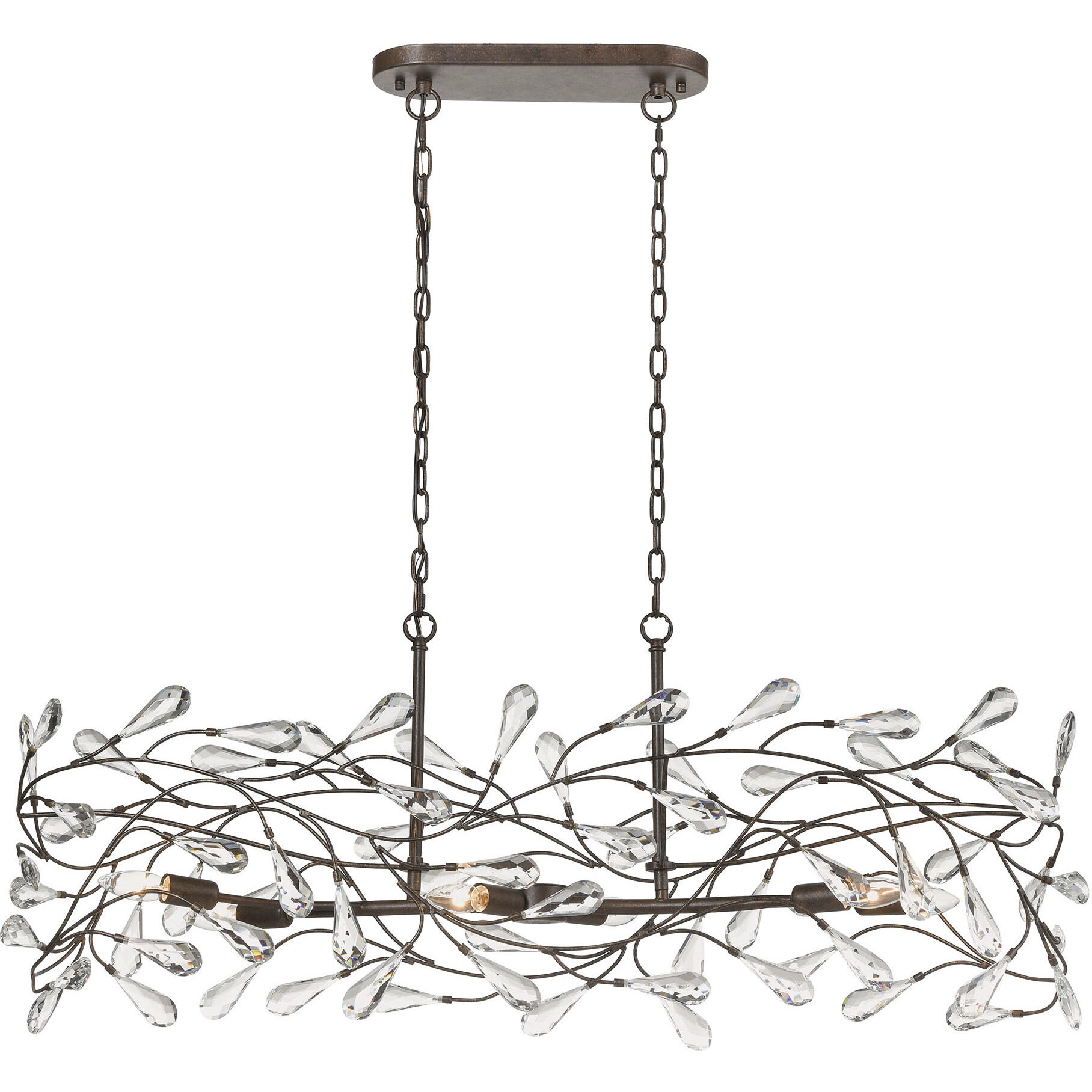 Crislett 6 Light 43 inch Sunglow Bronze Linear Chandelier Ceiling Light
