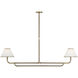 Marie Flanigan Rigby LED 54.25 inch Soft Brass and Natural Oak Linear Chandelier Ceiling Light, Large