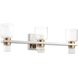 Amelia LED 24 inch Polished Nickel and Champagne Gold Vanity Light Wall Light
