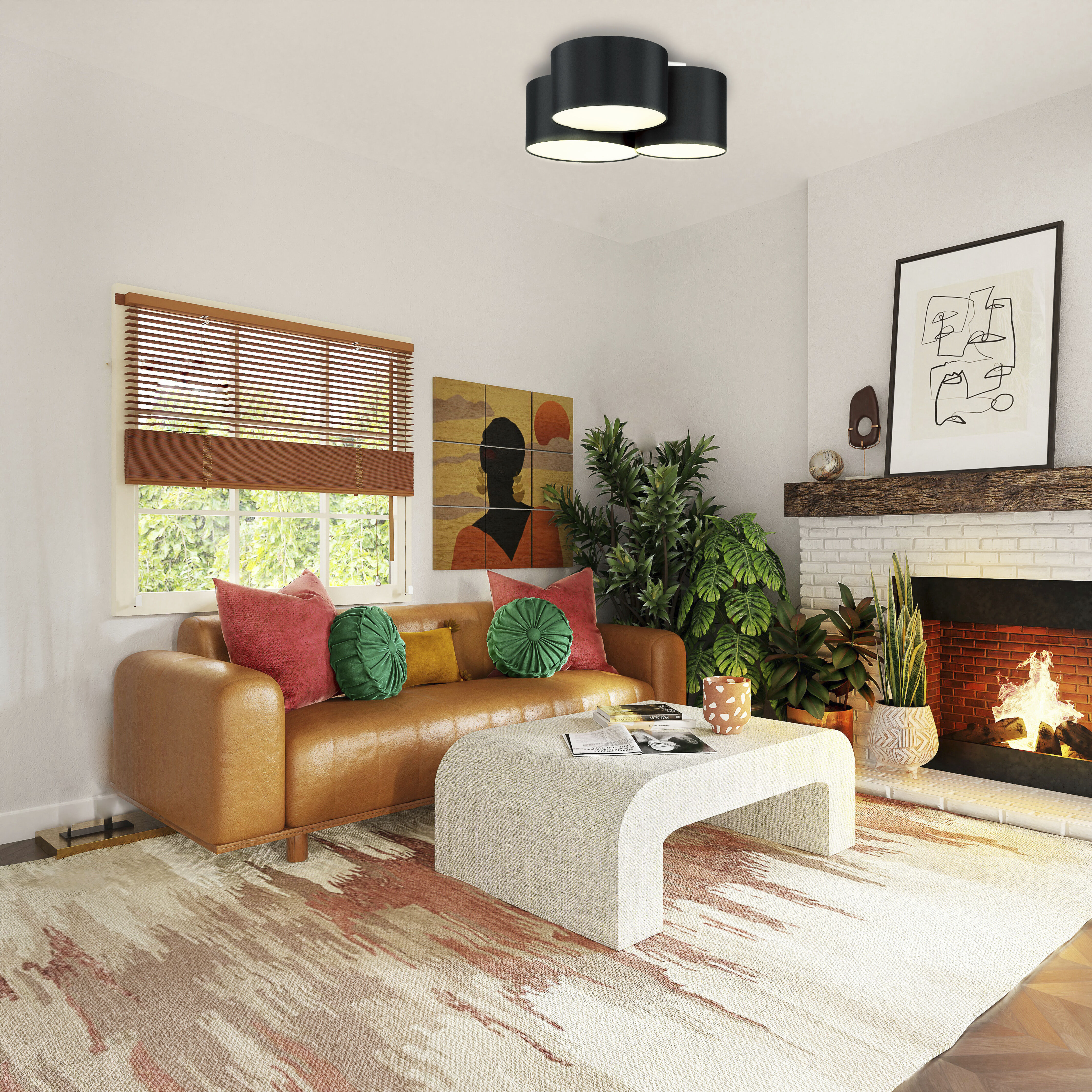 Pastore 2 3 Light 24 inch Black Flush Mount Ceiling Light