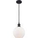 Ballston Athens 1 Light 8 inch Matte Black Mini Pendant Ceiling Light in Matte White Glass, Ballston