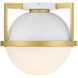 Carlysle 1 Light 15 inch White with Warm Brass Accents Flush Mount Ceiling Light in White/Warm Brass