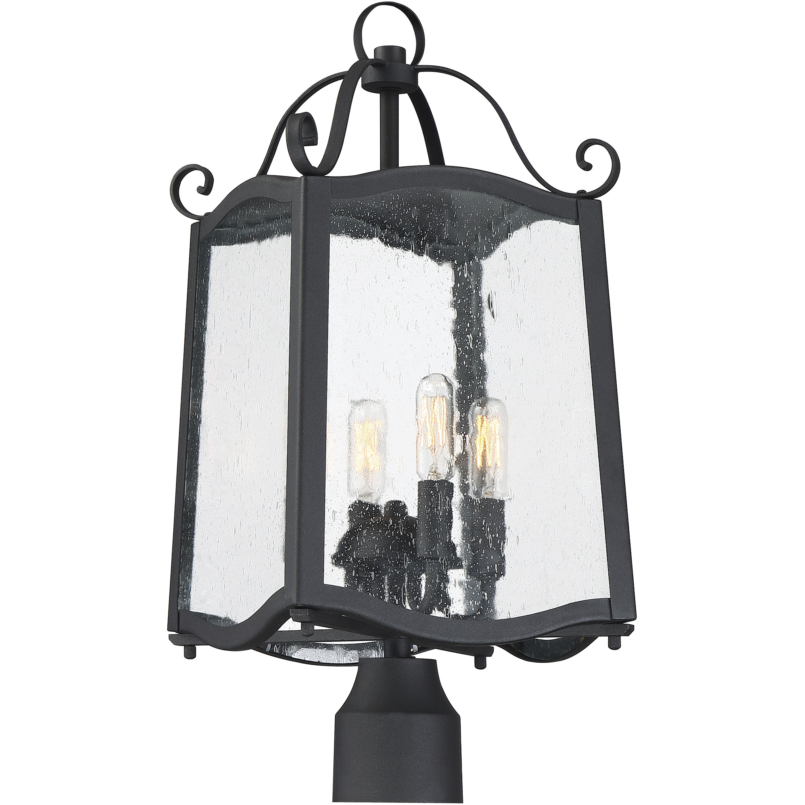 Glenwood 4 Light 21.75 inch Black Outdoor Post Lantern