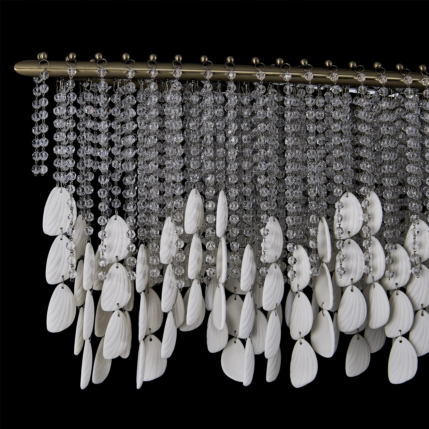 Farfalle 9 Light 9 inch Brushed Champagne Gold Linear Pendant Ceiling Light