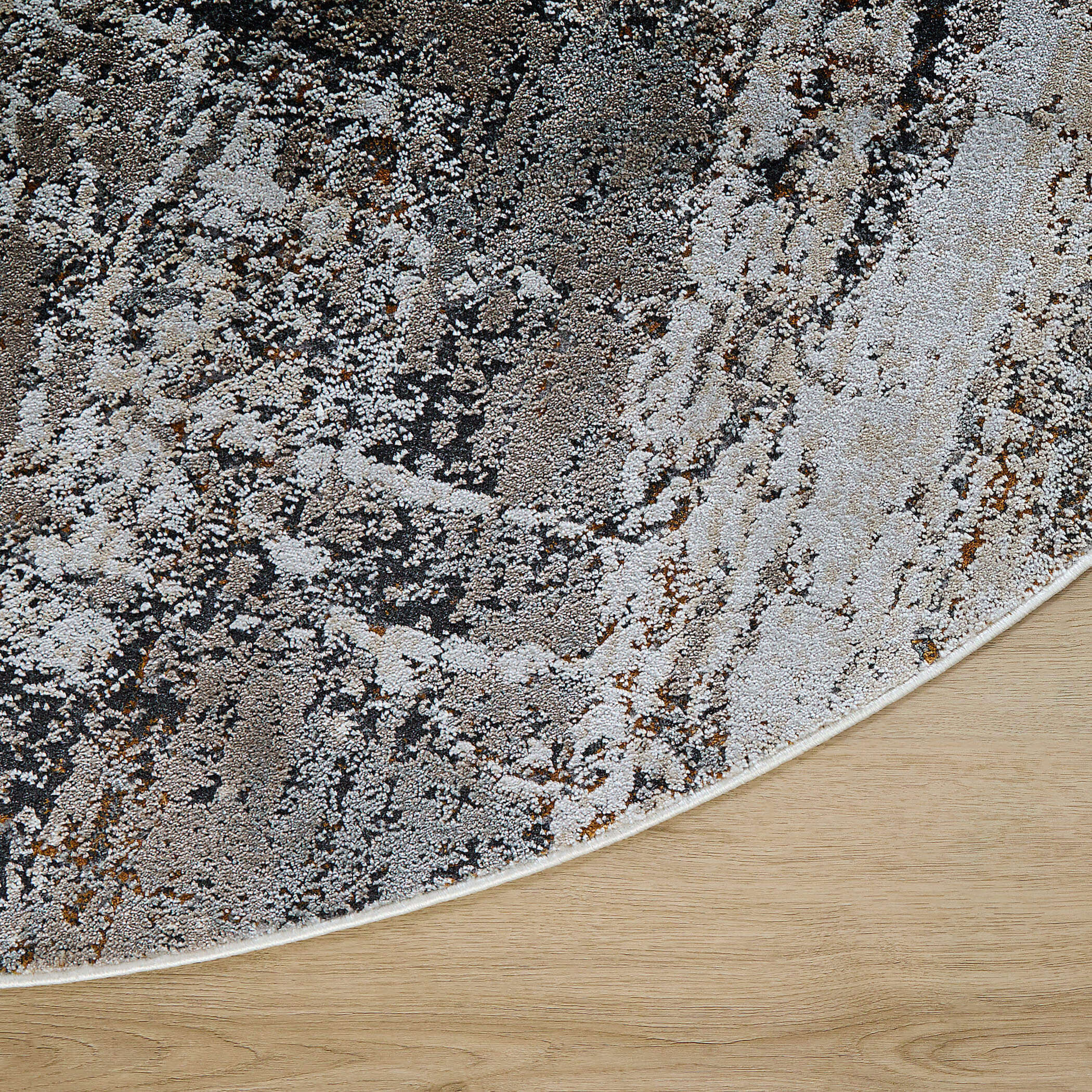 Hadim Black/Grey Rug in 5 Round