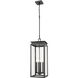 Nova 4 Light 10.5 inch Black Outdoor Chain Mount Ceiling Fixture in Clear Glass