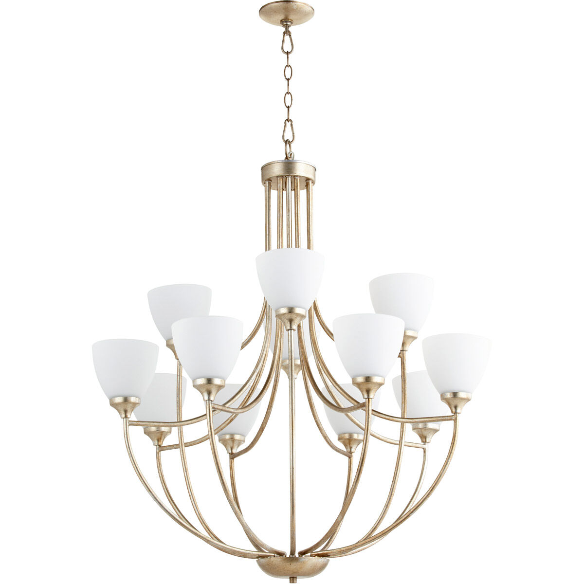 Enclave 12 Light 35 inch Aged Silver Leaf Chandelier Ceiling Light