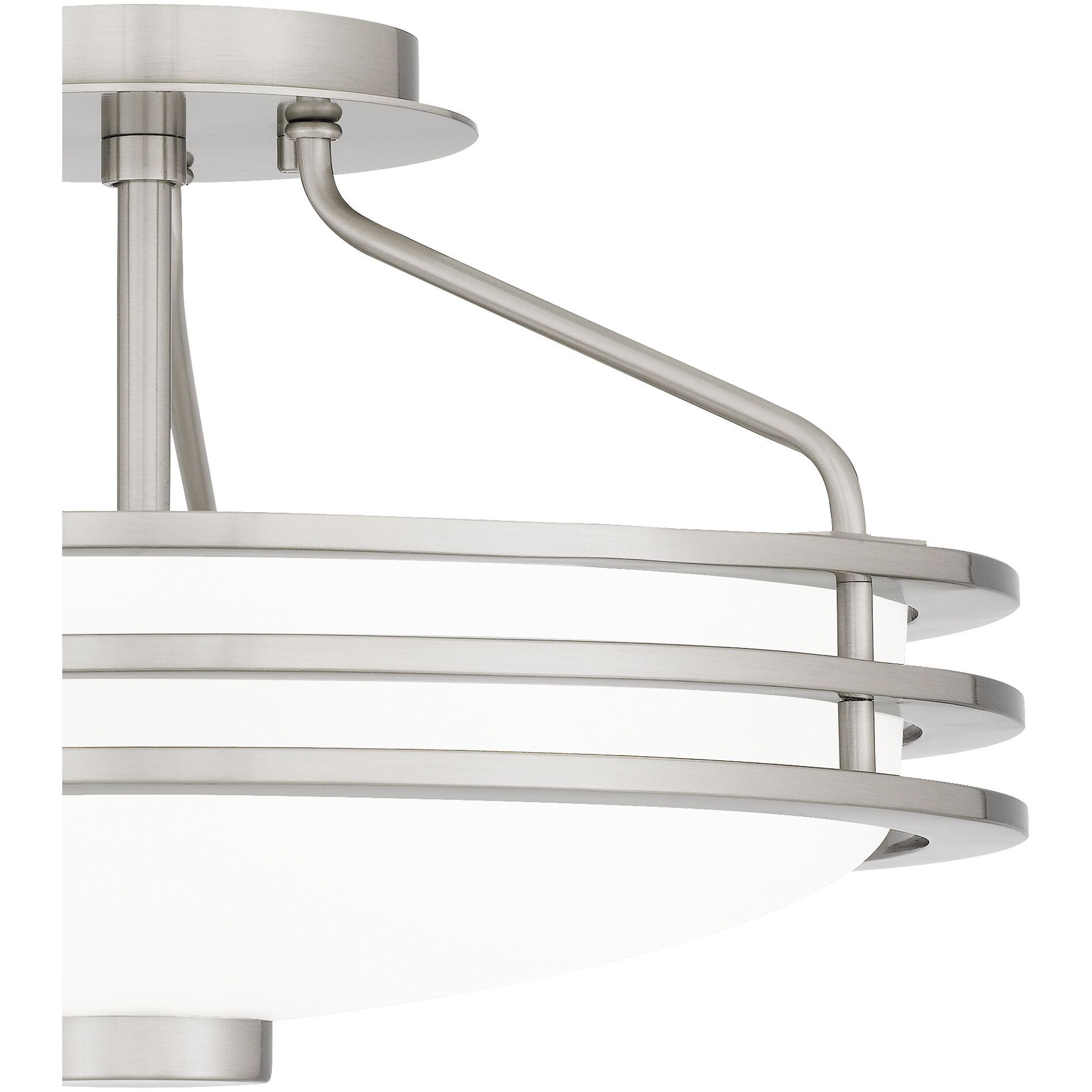 Emile 3 Light 16.25 inch Brushed Nickel Semi-Flush Mount Ceiling Light