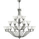 Bolla 18 Light 48 inch Brushed Nickel Indoor Chandelier Ceiling Light in Etched Opal