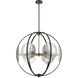 Oriah 6 Light 28 inch Matte Black with Satin Brass and Silver Mercury Chandelier Ceiling Light