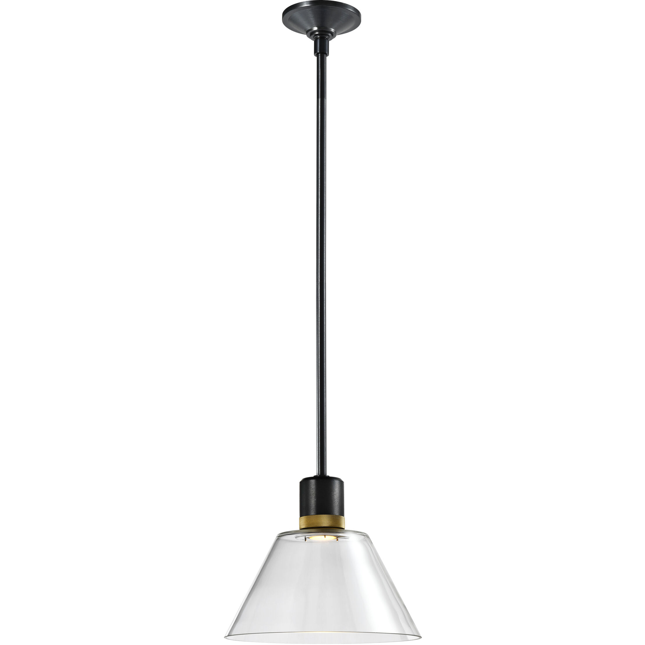 Zigrina 1 Light 11.75 inch Satin Brushed Black with Aged Brass Pendant Ceiling Light