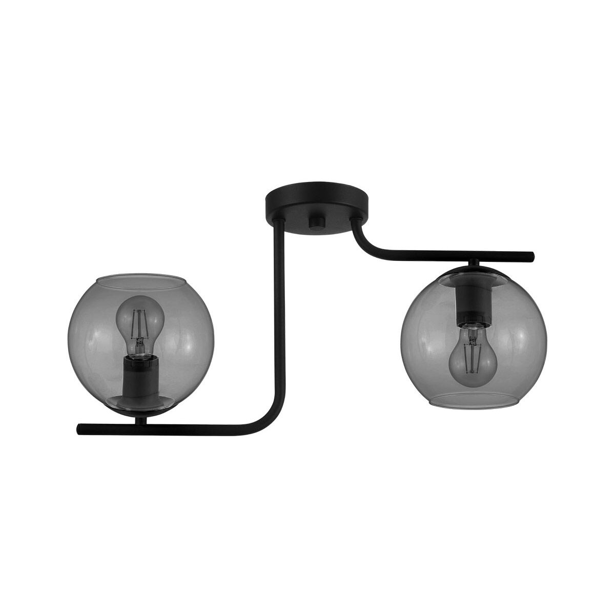 Marojales 2 Light 21.93 inch Matte Black Semi-Flush Mount Ceiling Light