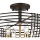 Concentric 4 Light 16 inch Oil Rubbed Bronze with Satin Brass Semi Flush Mount Ceiling Light