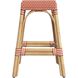 Robias Rectangular Rattan 24.5" Counter Stool in Orange and White Dot