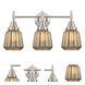 Caden 3 Light 24 inch Satin Nickel Bath Vanity Light Wall Light in Seedy Glass