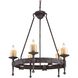 Cambridge 5 Light 33 inch Moonlit Rust Chandelier Ceiling Light