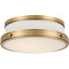 Purelight 2 Light 15 inch Legacy Brass Flush Mount Ceiling Light in Legacy Brass and Off White