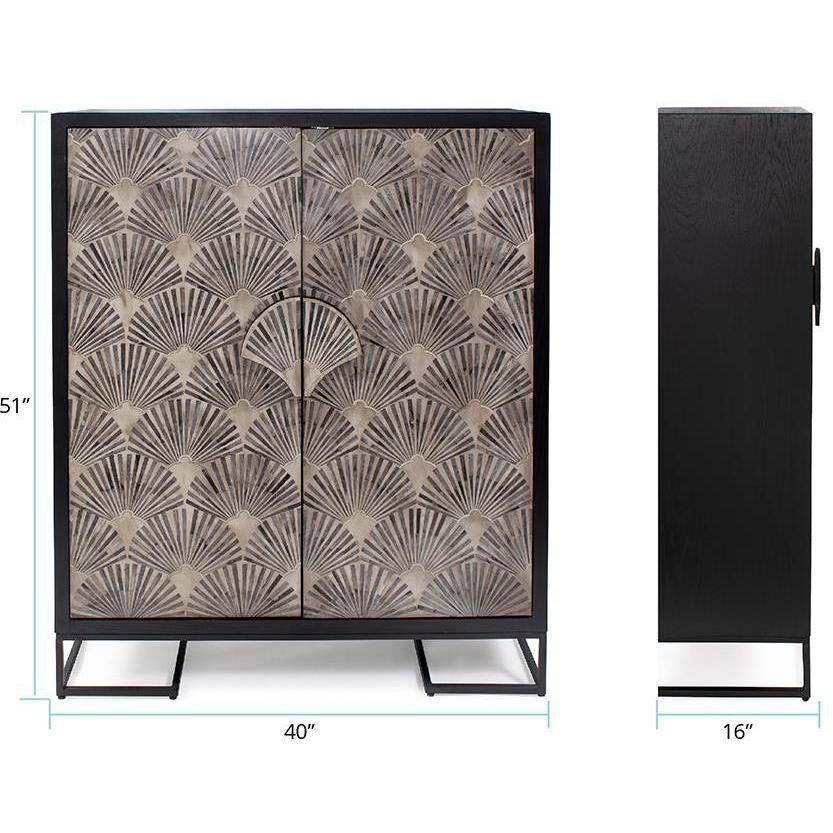 Harlow Black and White Cabinet, Tall