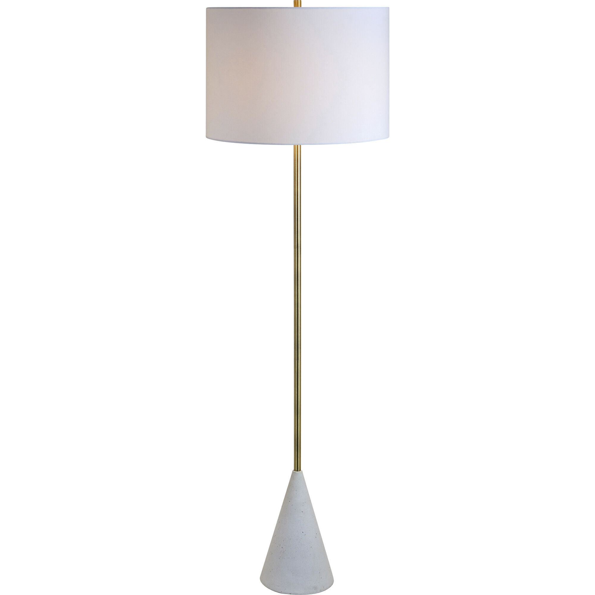 Lacuna 59.25 inch 100 watt Brass and White Floor Lamp Portable Light