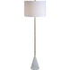 Lacuna 59.25 inch 100 watt Brass and White Floor Lamp Portable Light