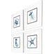 Water Sea Creatures Blue and Teal and White Framed Art, Propac
