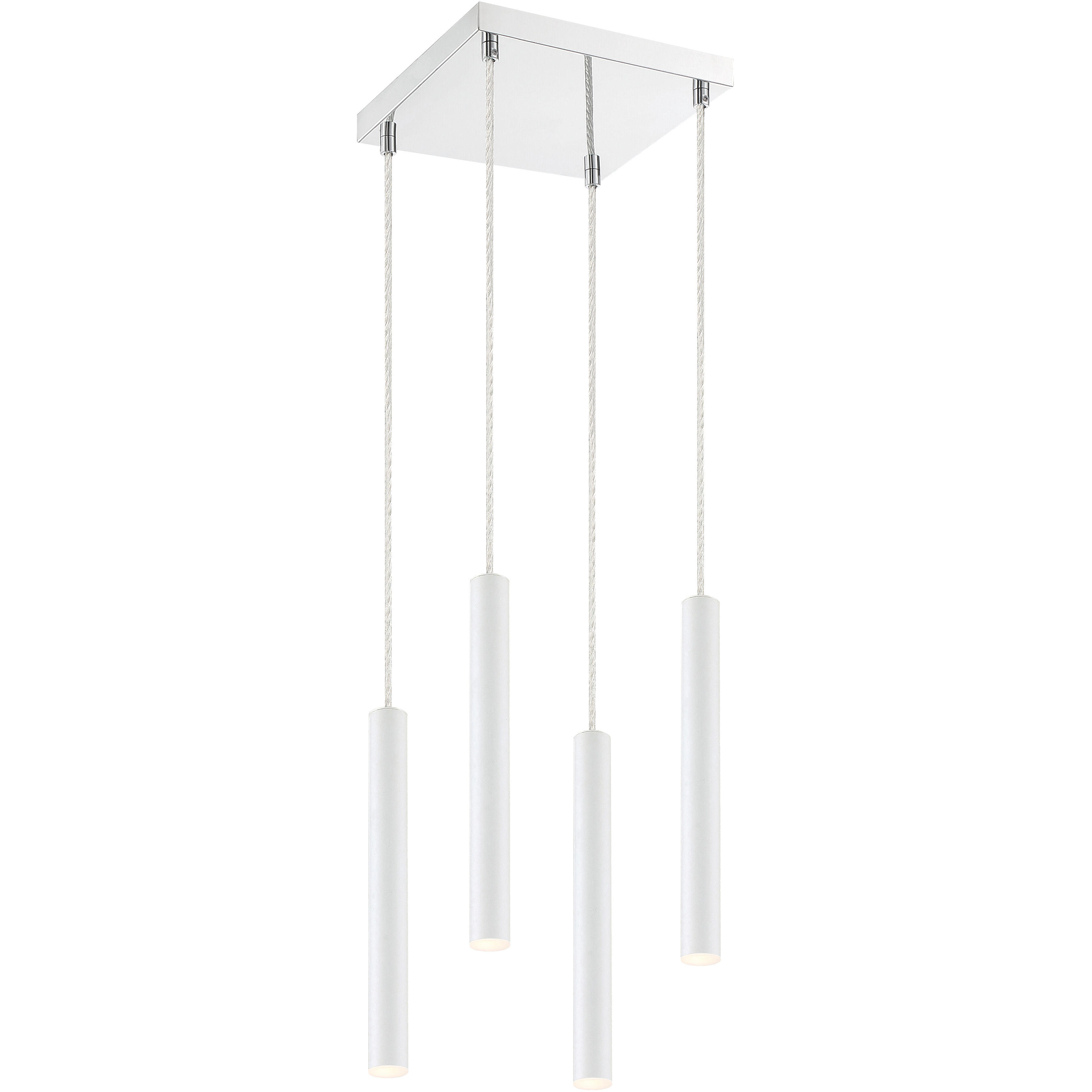 Forest LED 9.5 inch Chrome Chandelier Ceiling Light in 4, 11, Matte White Steel