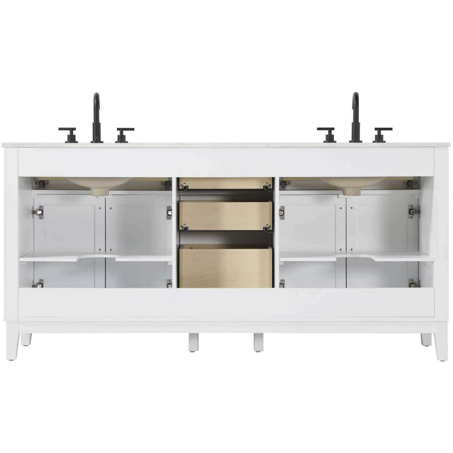 Virginia 72 X 35 inch White Bathroom Vanity Cabinet