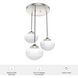 Saddle Creek 3 Light 17.25 inch Brushed Nickel Round Cluster Pendant Ceiling Light