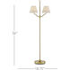 Sirocco 56 inch 60 watt Antique Brass Floor Lamp Portable Light