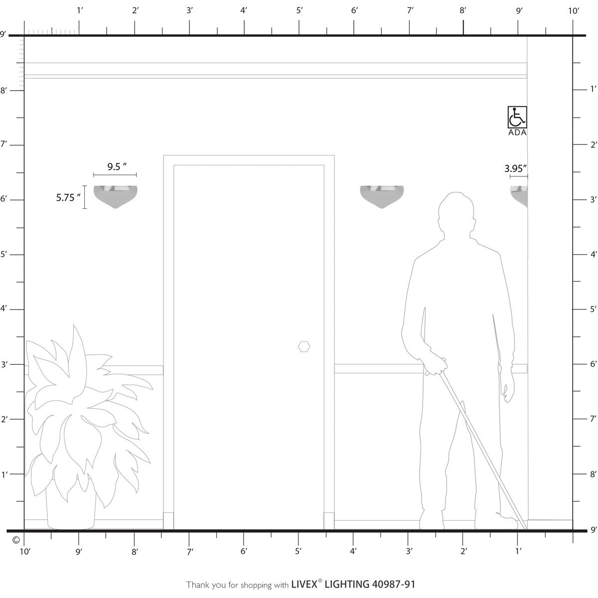 Amador 1 Light 10 inch Brushed Nickel ADA Wall Sconce Wall Light