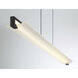 Neoness LED 50 inch Matte Black Linear Chandelier Ceiling Light in Clear