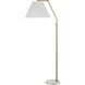 Claire 62 inch 9 watt Dark Antique Brushed Brass Floor Lamp Portable Light