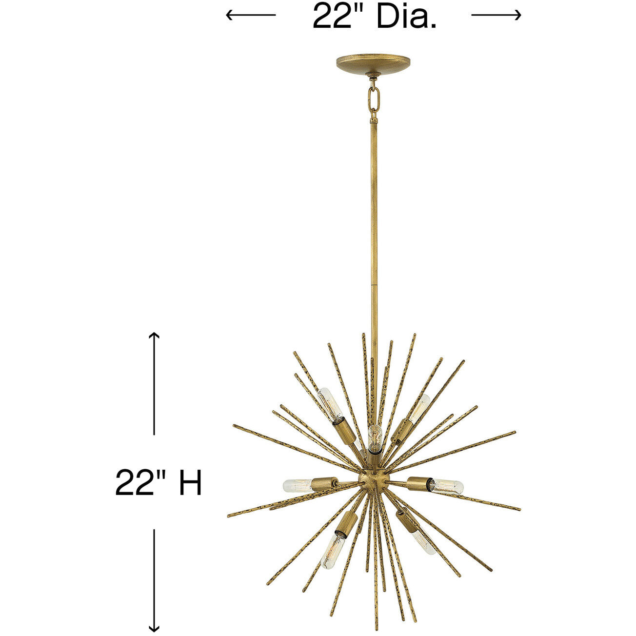 Tryst LED 22 inch Burnished Gold Chandelier Ceiling Light, Orb