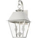 Wentworth 2 Light 17 inch Brushed Nickel Outdoor Wall Lantern, Medium
