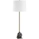 Rowland 37 inch 100.00 watt Black And White Panda Marble and Antique Brass Buffet Lamp Portable Light
