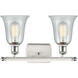 Ballston Hanover 2 Light 16 inch White and Polished Chrome Bath Vanity Light Wall Light in Fishnet Glass, Ballston